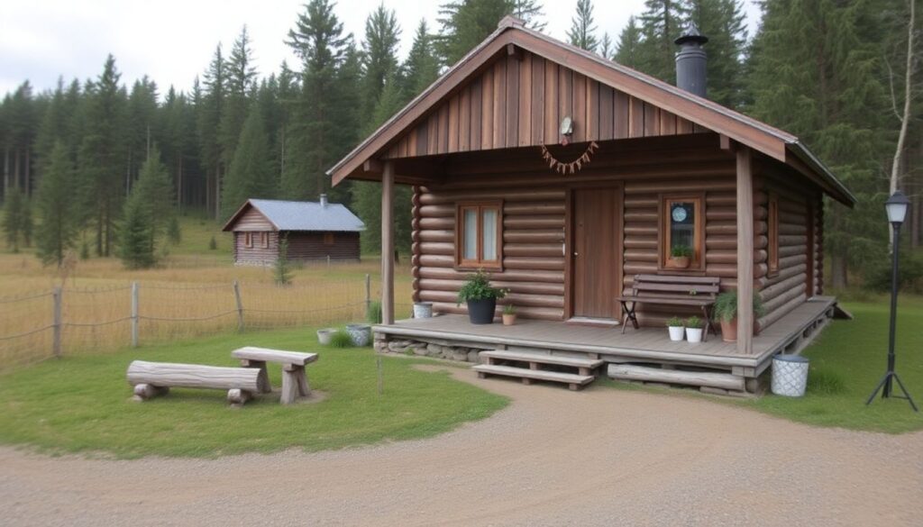 Очарование Севера: карельские деревни и каменные лодочные причалы - иллюстрация