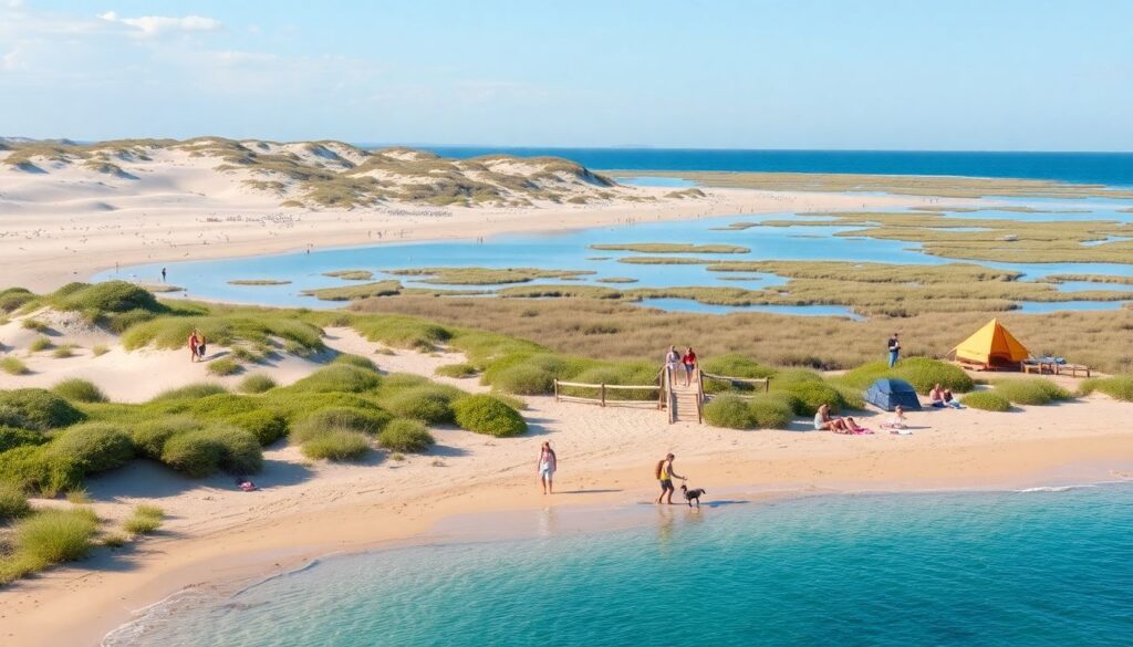 озера и прибрежные ландшафты - иллюстрация