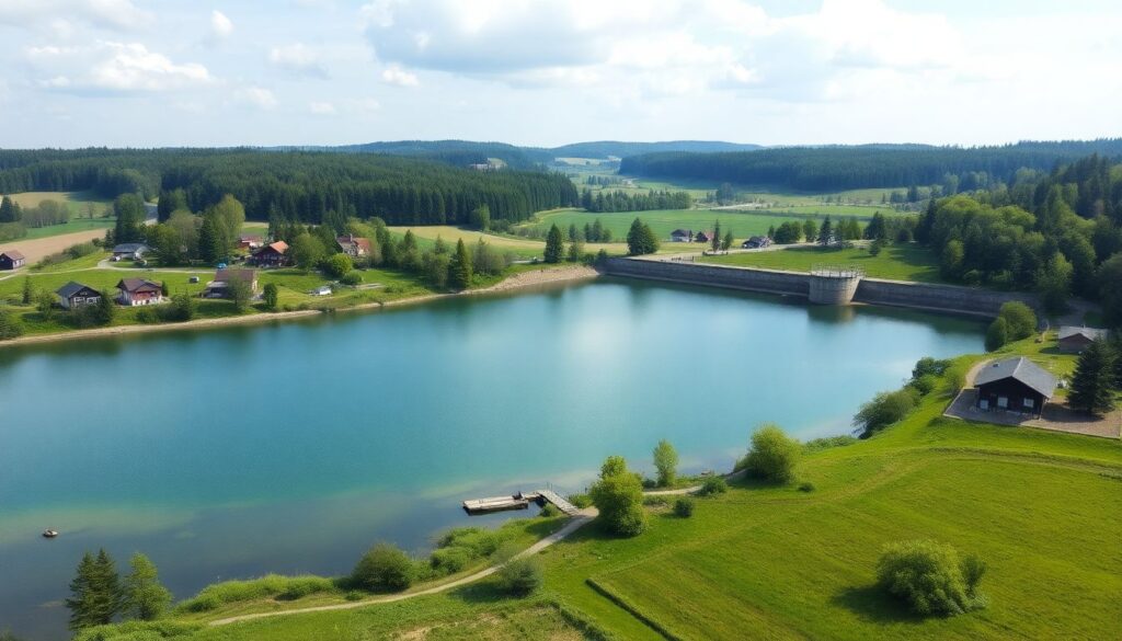 озера и прибрежные ландшафты - иллюстрация