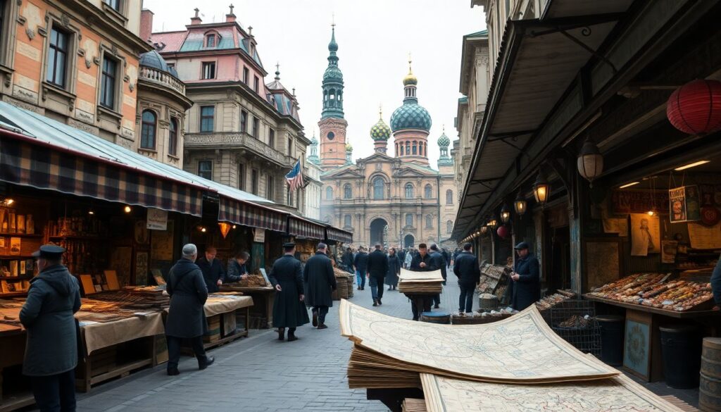 Путешествия по старым рынкам и базарам России - иллюстрация