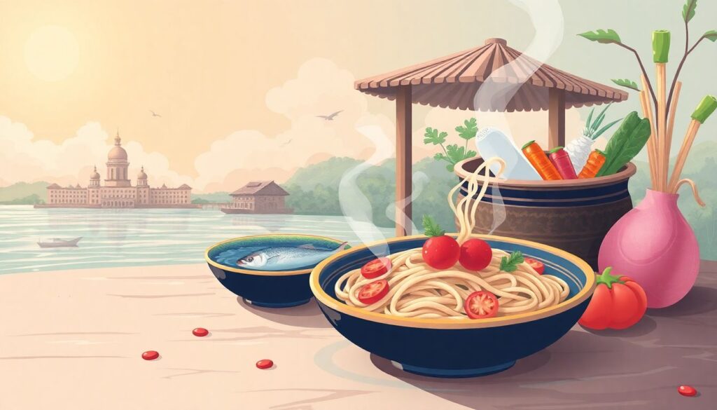 Кулинарные маршруты по Хабаровскому краю: рыба и лапша - иллюстрация