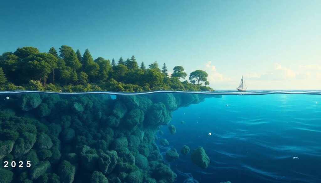 море и леса - иллюстрация