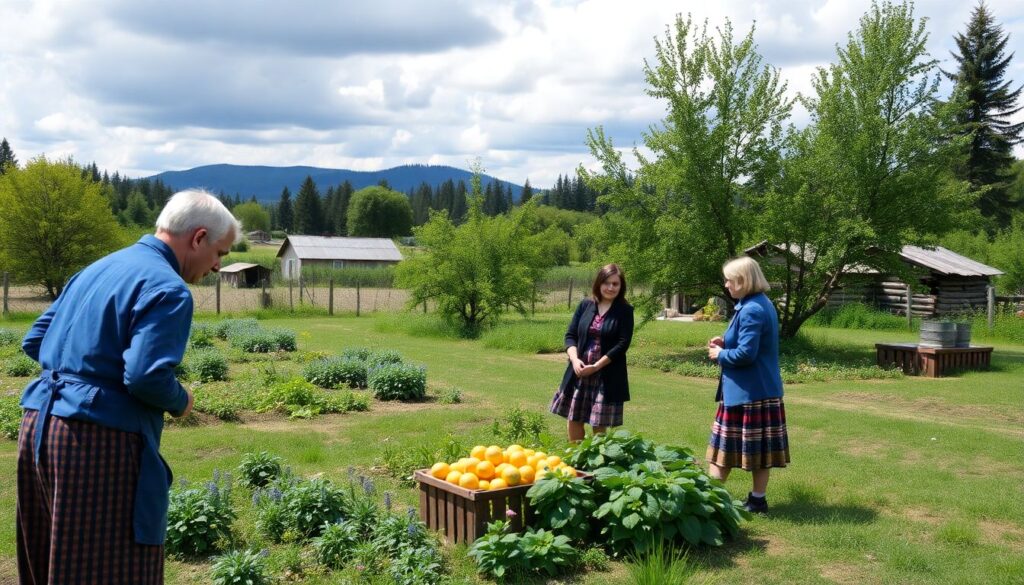 Города и села Приморья: приморские пироги и сады - иллюстрация