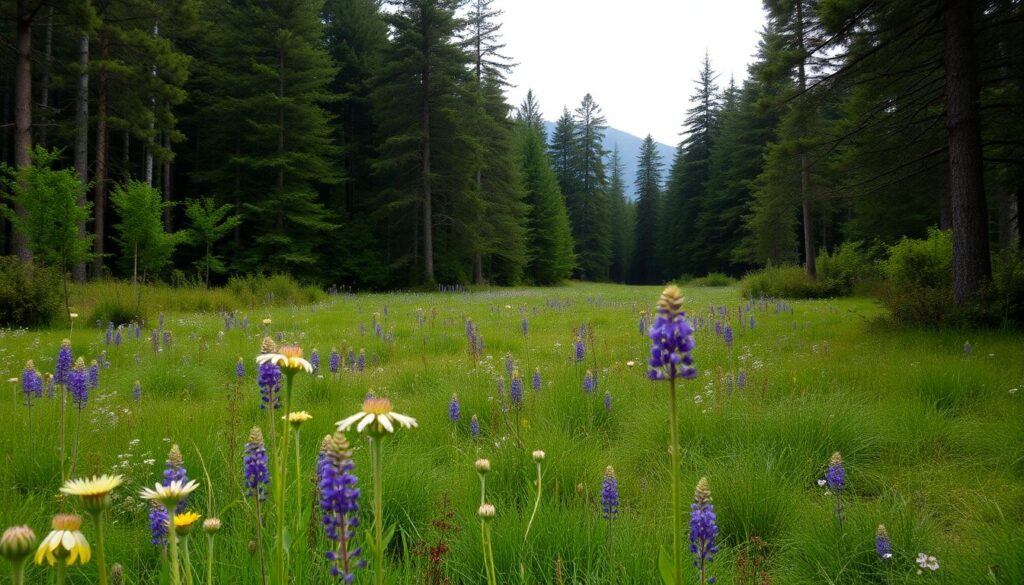 реки и редкие луга - иллюстрация