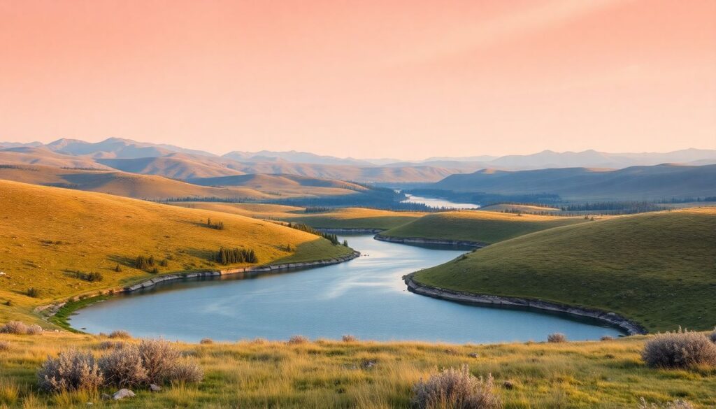 озера и степи - иллюстрация