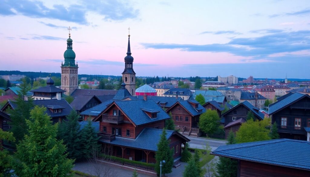 Города и села Иркутской области: байкальские пейзажи и заиндевшие улицы - иллюстрация