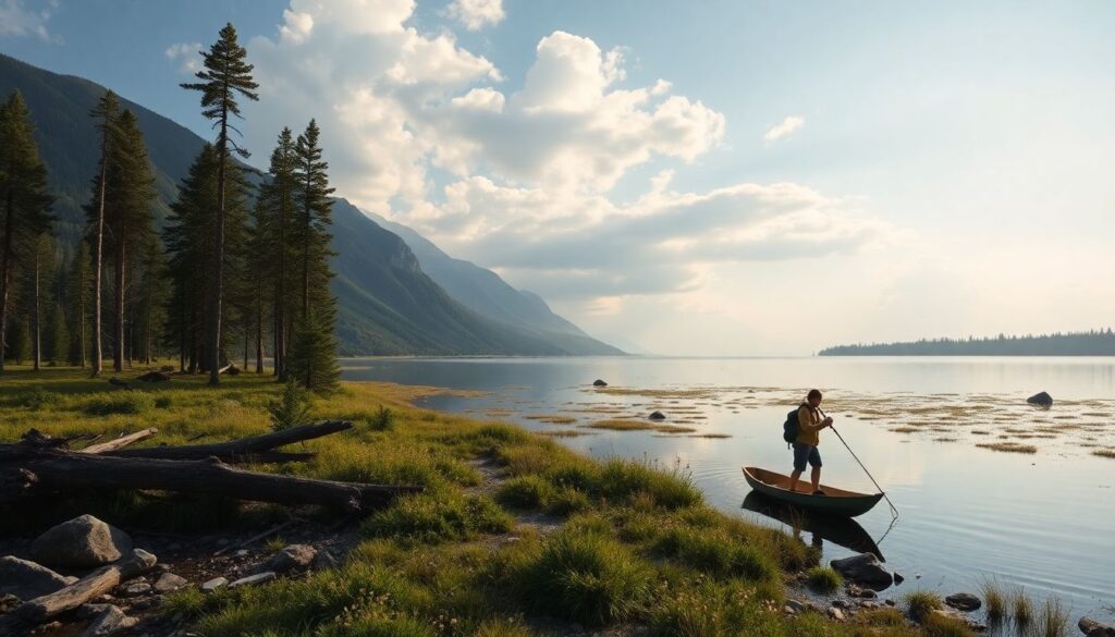 озера и дикие тропы - иллюстрация