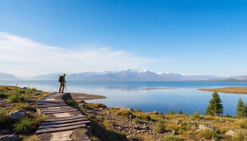 озера и дикие тропы - иллюстрация