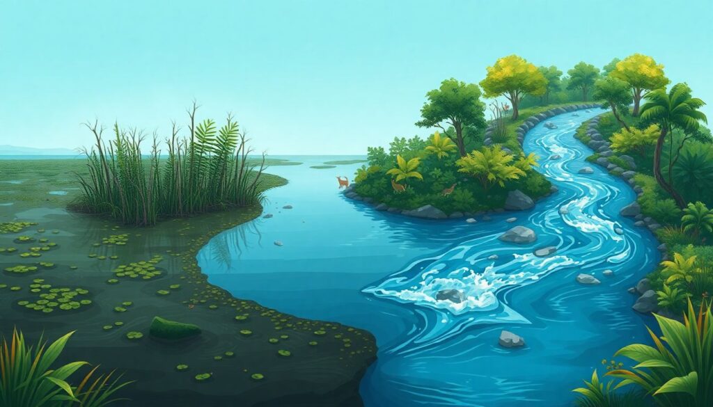 болота и реки - иллюстрация