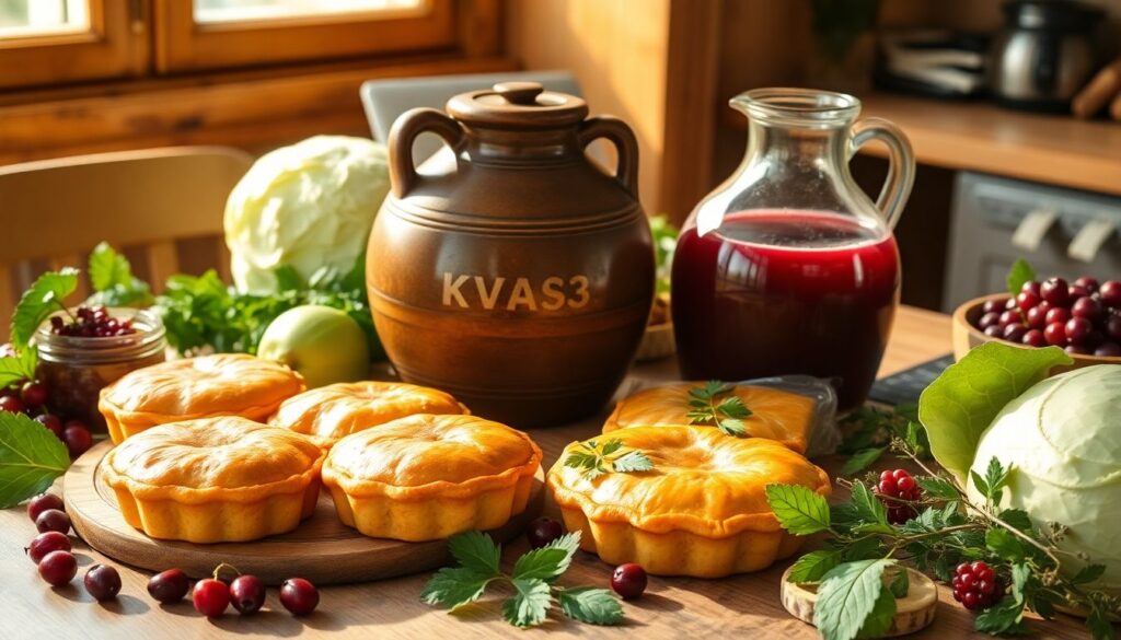 пироги и квас - иллюстрация