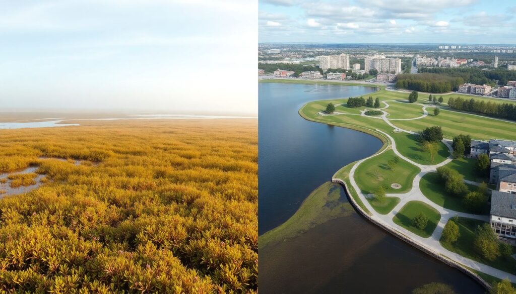 болота и озера - иллюстрация