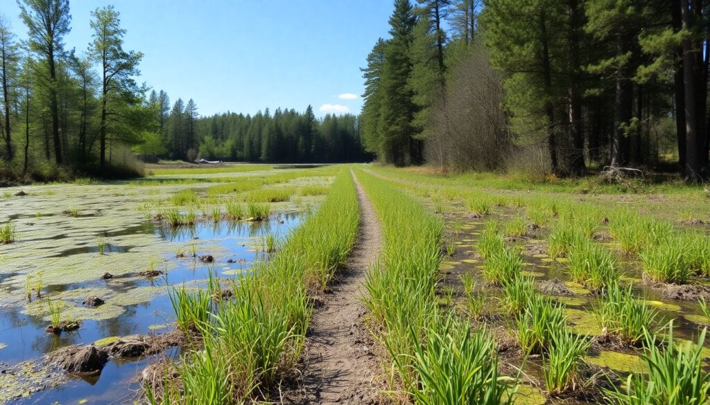 болота и озера - иллюстрация