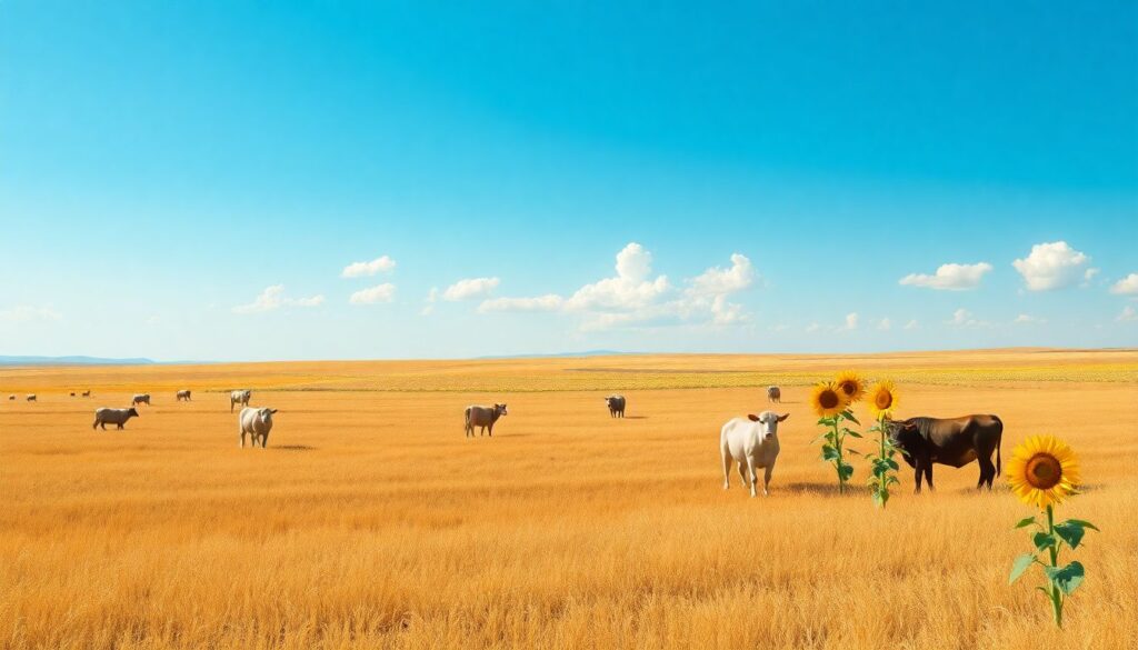 Города и села Омской области: степь - иллюстрация