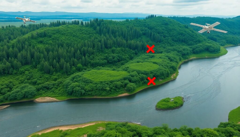 реки и тайга - иллюстрация