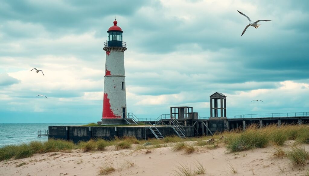 Путешествия по старым маякам и причалам Балтийского побережья - иллюстрация