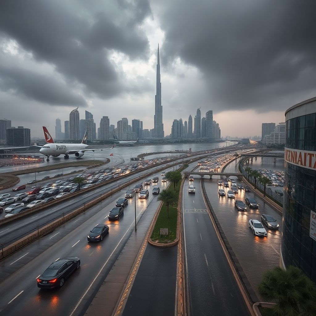 Непогода в Дубае: ливни затопили дороги, аэропорты и отели