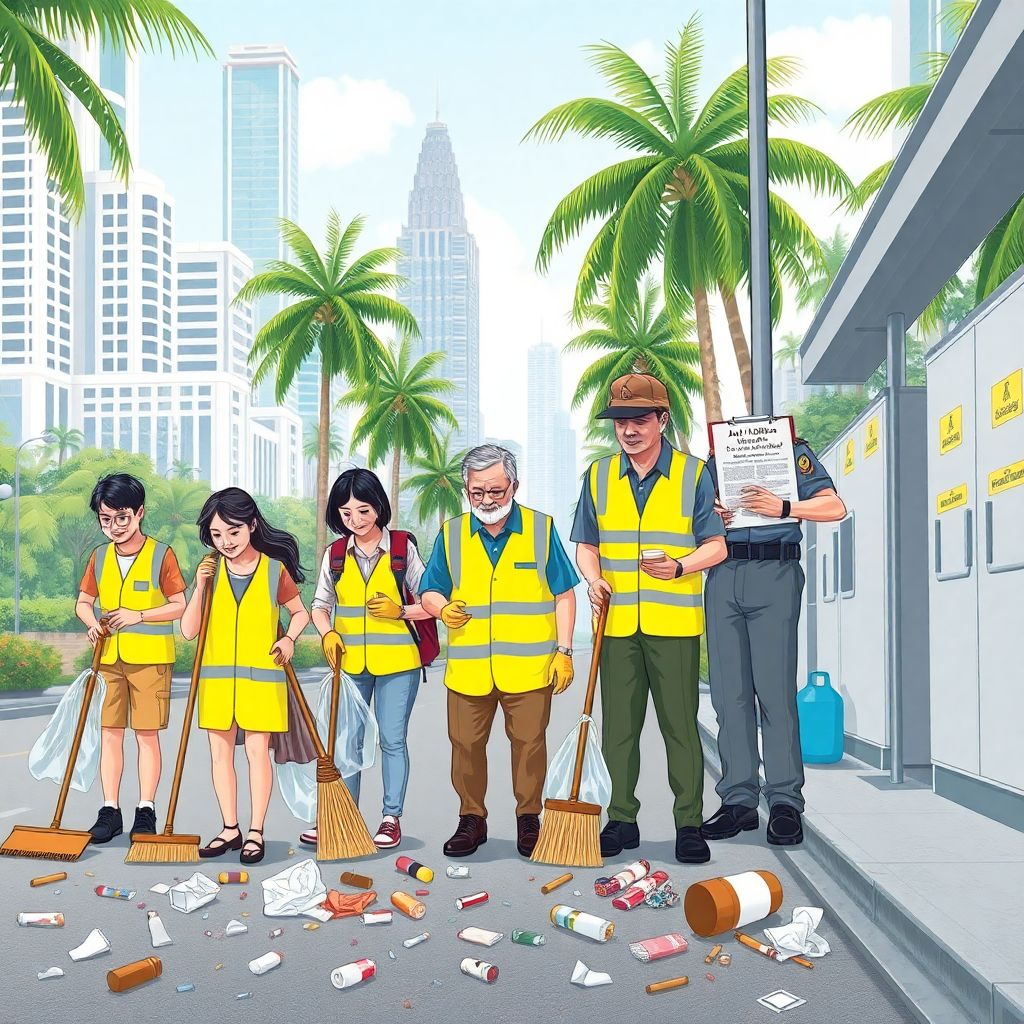 Малайзия наказывает мусорящих туристов штрафами и уборкой улиц