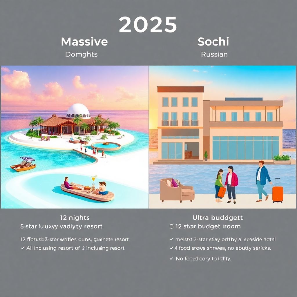 Туры 2025: самый дорогой отдых на Мальдивах и самый дешевый в Сочи