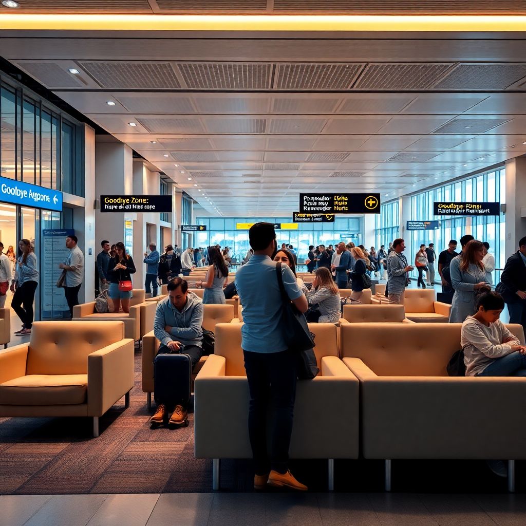 В омском аэропорту открыли зону прощальных объятий и поцелуев для провожающих